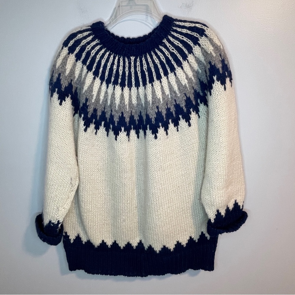 Vintage Grigoropoulos Bros Handknitted Wool Fair Isle Nordic Sweater Unisex